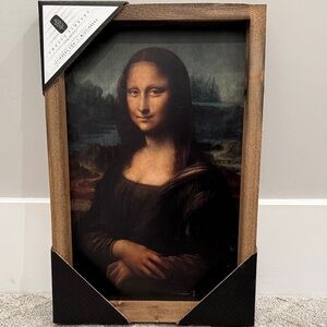Elegant Mona Lisa Art Print with Black and Brown Frame
